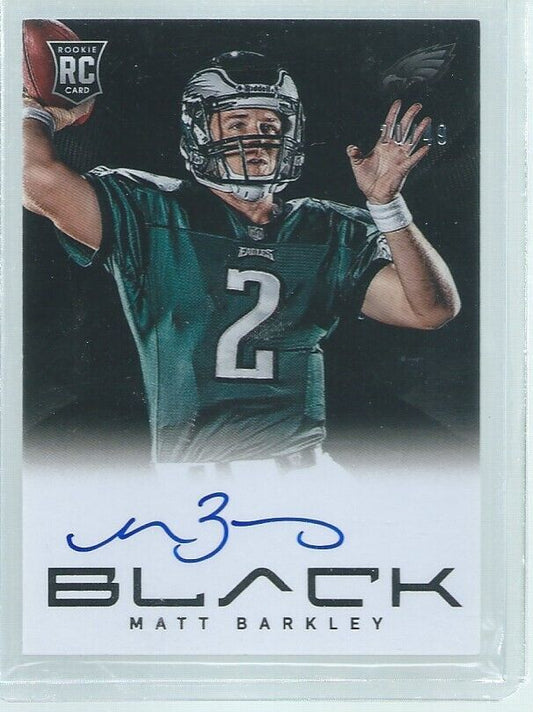 MATT BARKLEY 2013 PANINI BLACK ON CARD AUTO RC #D 20/49