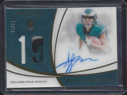 J.J. ARCEGA WHITESIDE 2019 IMMACULATE ACETATE JERSEY NUMBER PATCH AUTO RC #D /19