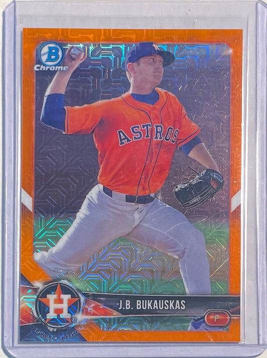 J.B. BUKAUSKAS 2018 BOWMAN CHROME PROSPECT MEGA BOX ORANGE REFRACTOR #D 01/25
