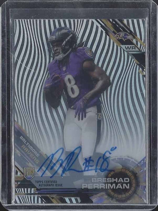 BRESHAD PERRIMAN 2015 TOPPS HI HIGH TEK RAVENS ON CARD ROOKIE AUTO RC #84