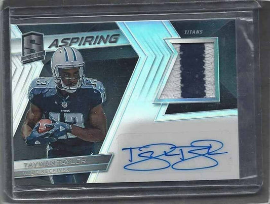 TAYWAN TAYLOR 2017 PANINI SPECTRA ASPIRING ROOKIE 2 COLOR PATCH AUTO RC #D /299