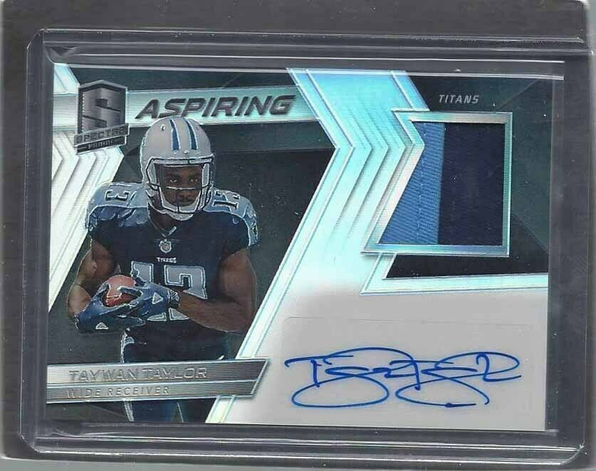 TAYWAN TAYLOR 2017 PANINI SPECTRA ASPIRING ROOKIE 2 COLOR PATCH AUTO RC #D /299