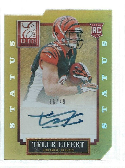 TYLER EIFERT 2013 DONRUSS ELITE STATUS DIE CUT AUTO GOLD RC #D 18/49