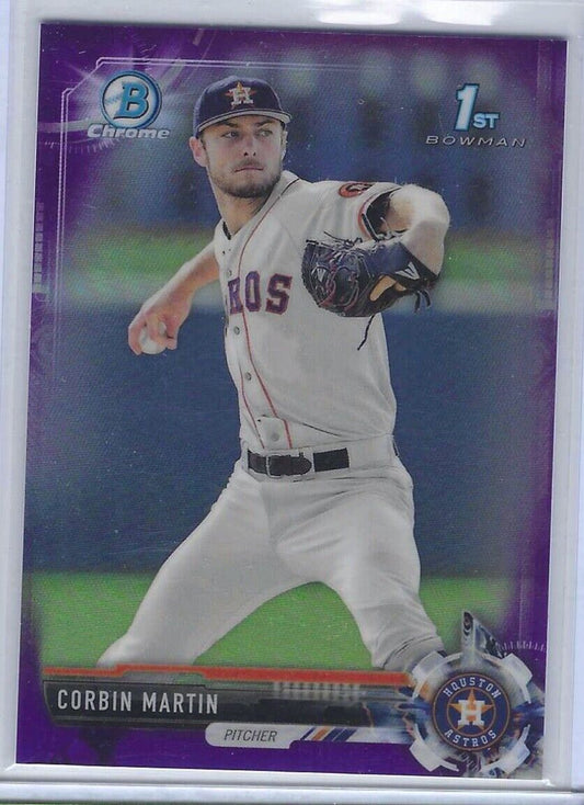 CORBIN MARTIN 2017 BOWMAN CHROME PURPLE REFRACTOR 1ST PROSPECT #d 64/250