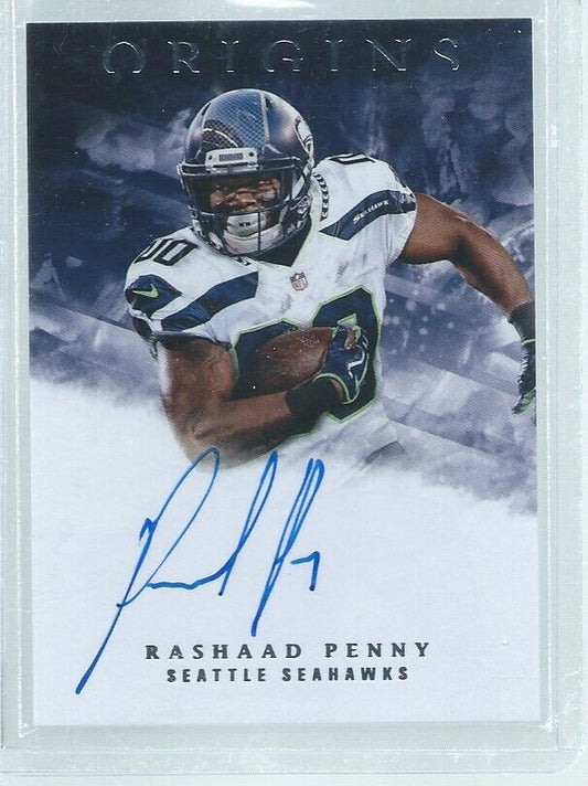 RASHAAD PENNY 2018 PANINI ORIGINS ON CARD AUTO RC