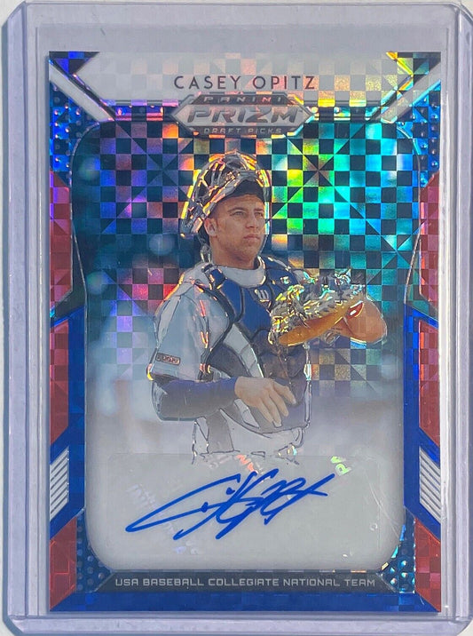 CASEY OPITZ 2019 PANINI PRIZM DRAFT PICKS PROSPECT TRI-COLOR AUTO PRIZM #D 16/19