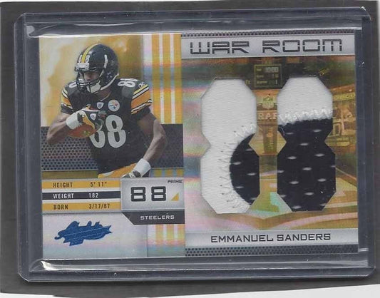 EMMANUEL SANDERS 2010 ABSOLUTE WAR ROOM JUMBO JERSEY NUMBER PATCH RC #D 9/15