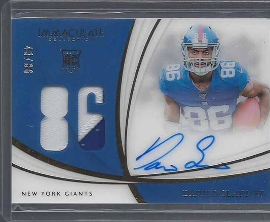 DARIUS SLAYTON 2019 IMMACULATE ACETATE JERSEY NUMBER RPA PATCH AUTO RC #D 43/86