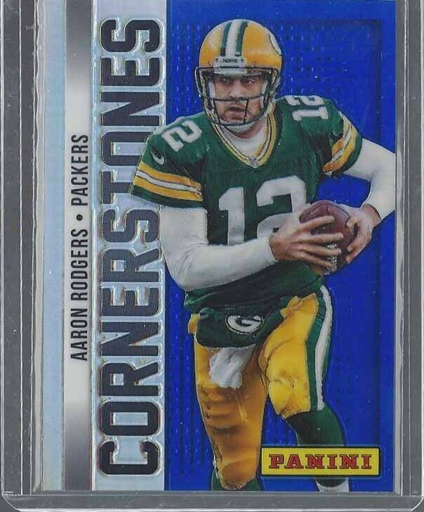 AARON RODGERS 2013 PANINI PRIZM CORNERSTONES BLUE PRIZMS #20