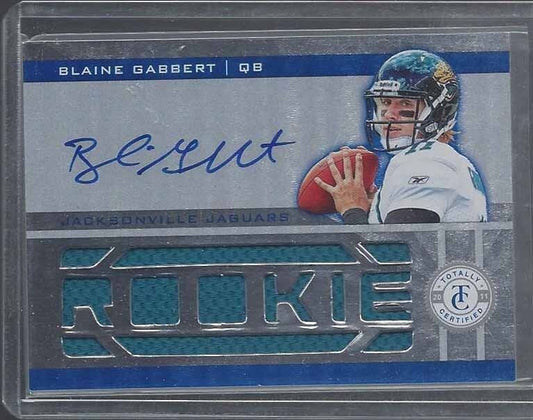 BLAINE GABBERT 2011 TOTALLY CERTIFIED BLUE JUMBO JERSEY ON CARD AUTO RC #D /299