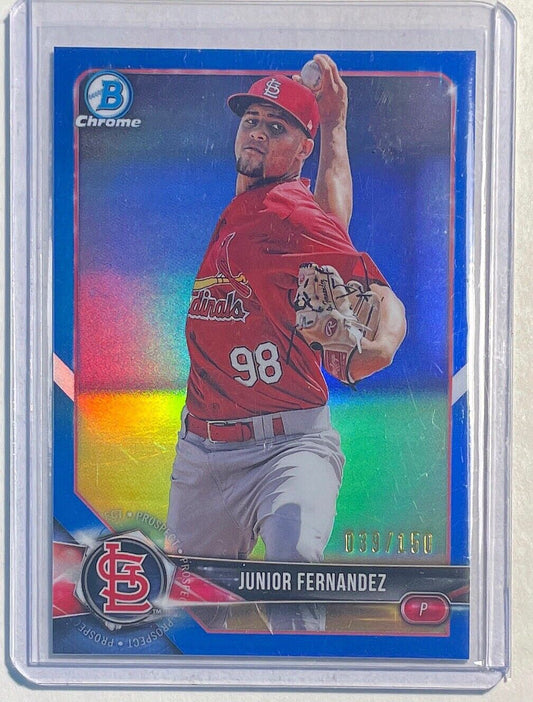 JUNIOR FERNANDEZ 2018 BOWMAN CHROME PROSPECT BLUE REFRACTOR #D 039/150