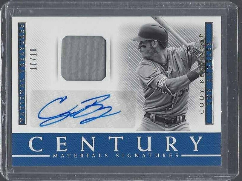 CODY BELLINGER 2018 NATIONAL TREASURES CENTURY GOLD JERSEY AUTO #D 10/10