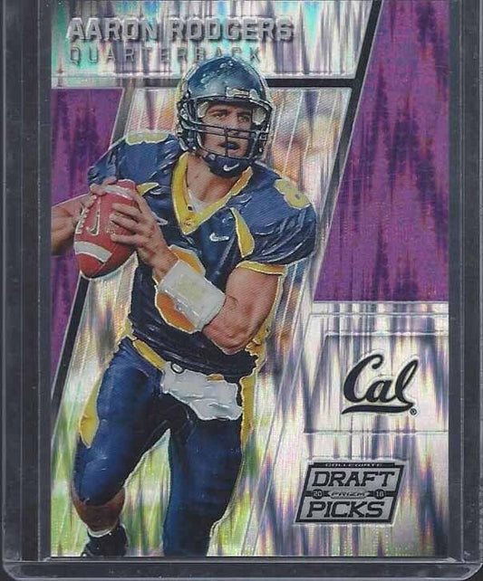 AARON RODGERS 2016 PANINI PRIZM PURPLE FLASH PRIZMS #D 42/99