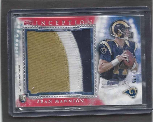 SEAN MANNION 2015 TOPPS INCEPTION RED JUMBO 3 COLOR RAMS ROOKIE PATCH RC #D 5/25