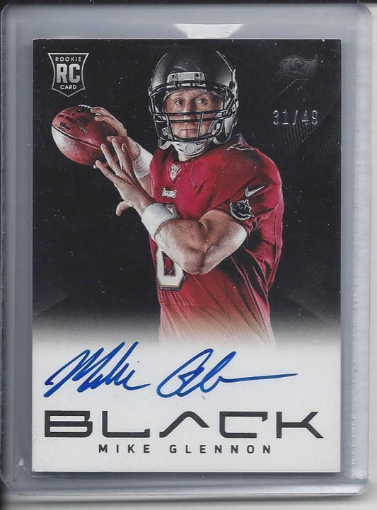 MIKE GLENNON 2013 PANINI BLACK ON CARD ROOKIE AUTO RC #D 31/49