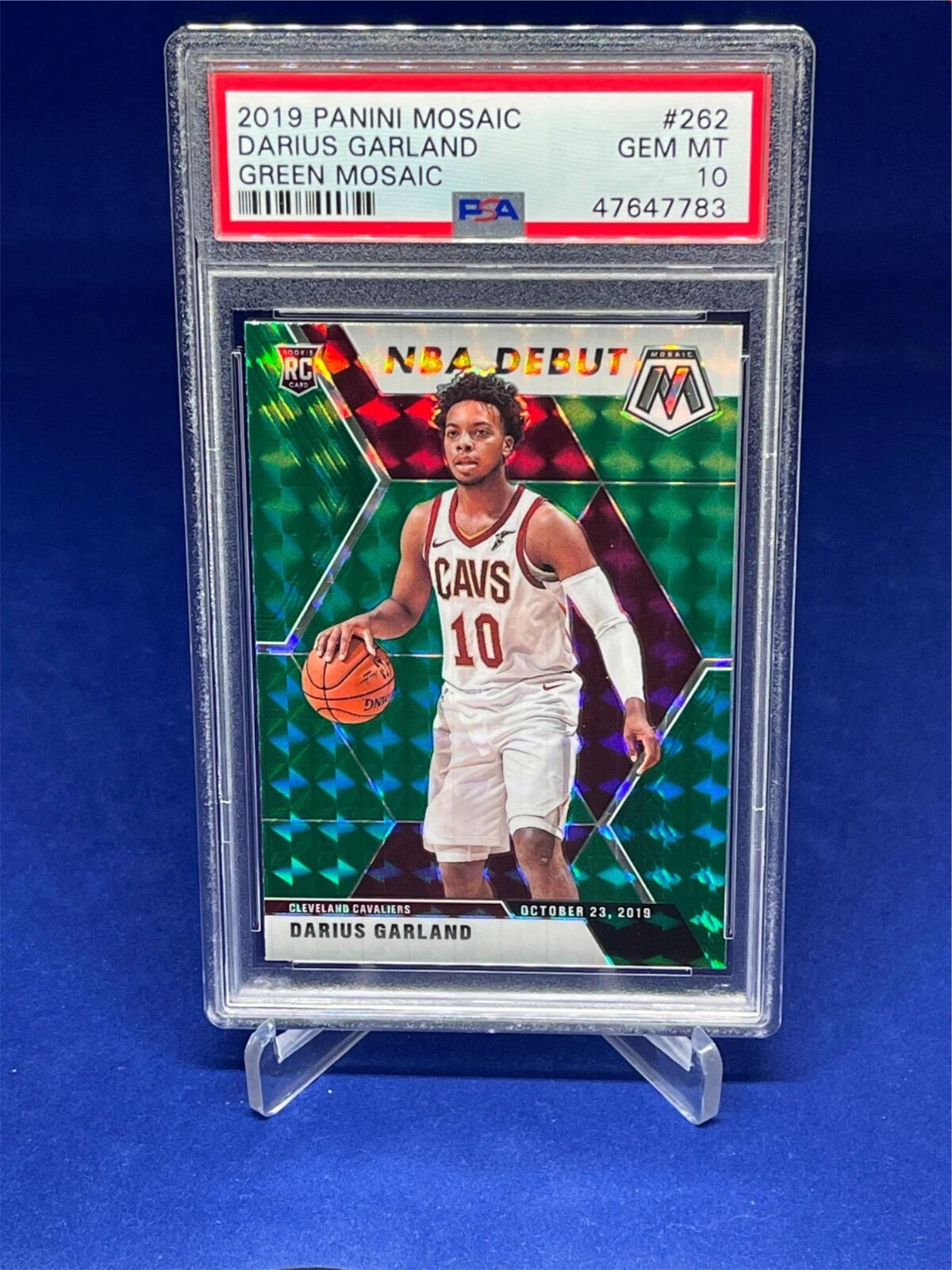 DARIUS GARLAND 2019-20 PANINI MOSAIC NBA DEBUT GREEN PRIZM #262 PSA 10 GEM MINT