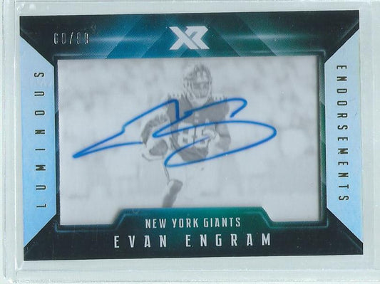 EVAN ENGRAM 2017 PANINI XR LUMINOUS ENDORSEMENTS ON CARD AUTO RC #D 60/99