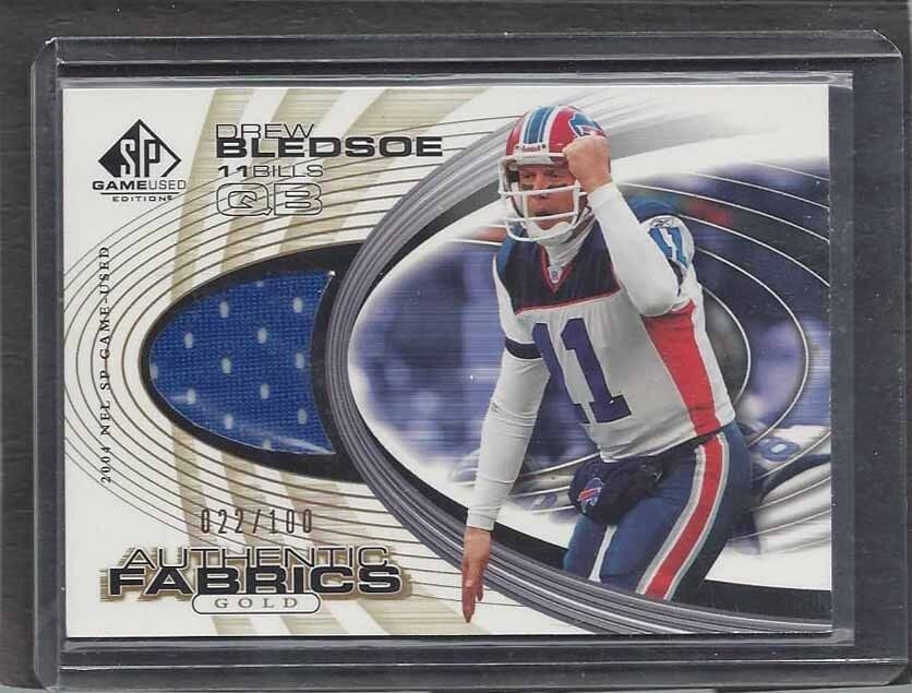 DREW BLEDSOE 2004 SP GAME USED EDITION AUTHENTIC FABRIC GOLD JERSEY #D 22/100