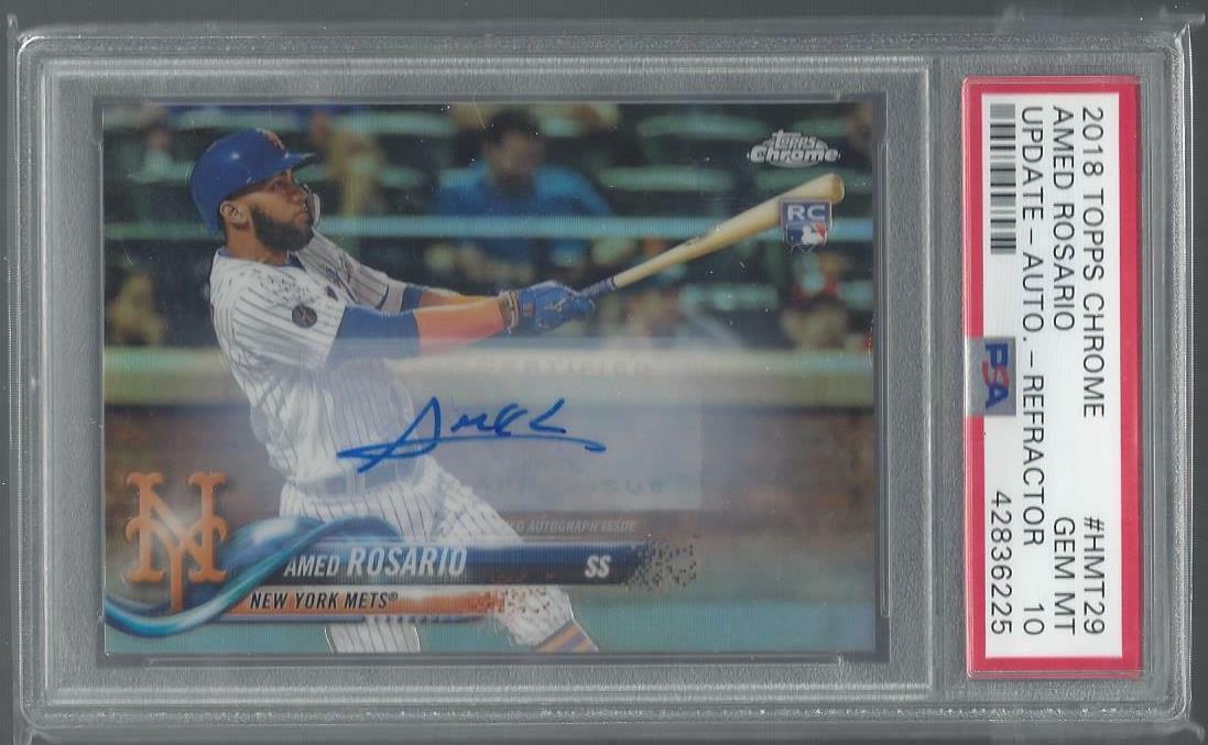 AMED ROSARIO 2018 TOPPS CHROME UPDATE REFRACTOR AUTO RC PSA 10 GEM MINT POP 7