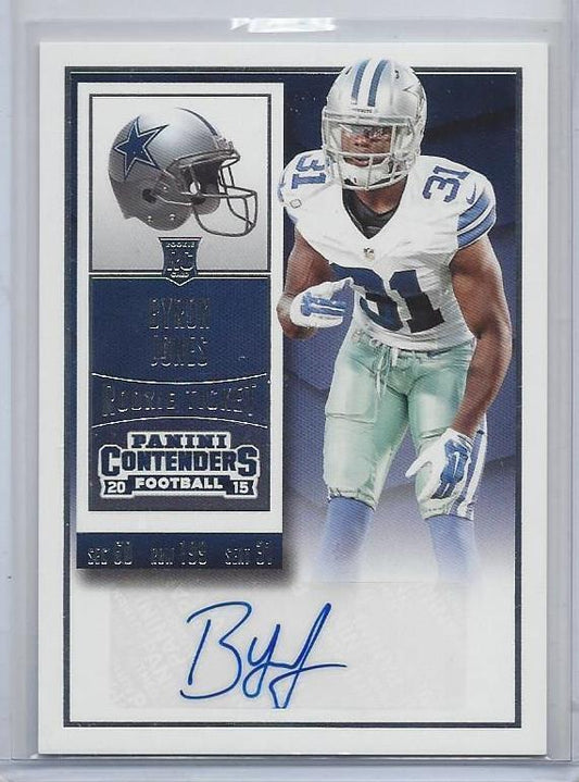 BYRON JONES 2015 PANINI CONTENDERS COWBOYS ROOKIE TICKET TRUE RC AUTO #185