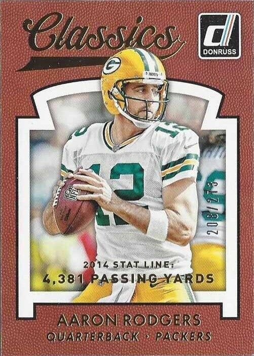 AARON RODGERS 2015 CLASSICS 2014 STAT LINE GOLD #D 208/273
