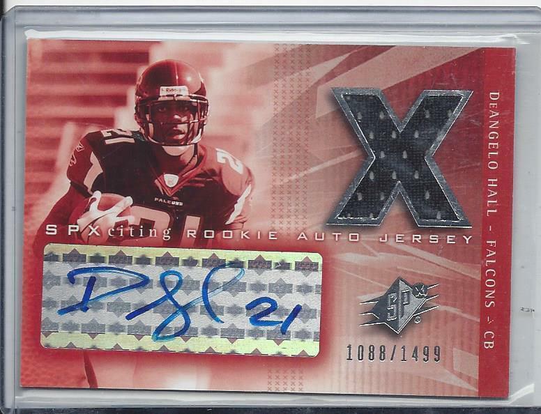 DEANGELO HALL 2004 SPX SPXCITING ROOKIE JERSEY AUTO RC #D 1088/1499