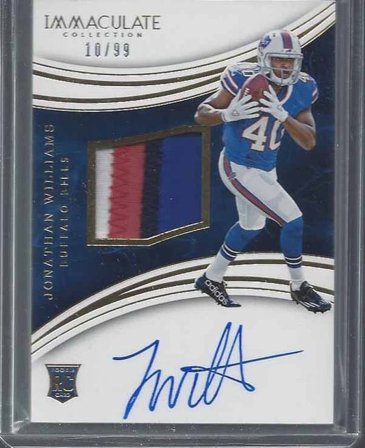 JONATHAN WILLIAMS 2016 IMMACULATE 4 COLOR RPA PATCH ON CARD AUTO RC #D 10/99