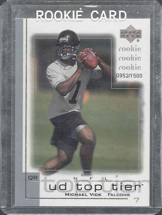 MICHAEL VICK 2001 UPPER DECK UD TOP TIER TRUE ROOKIE RC #D 952/1500