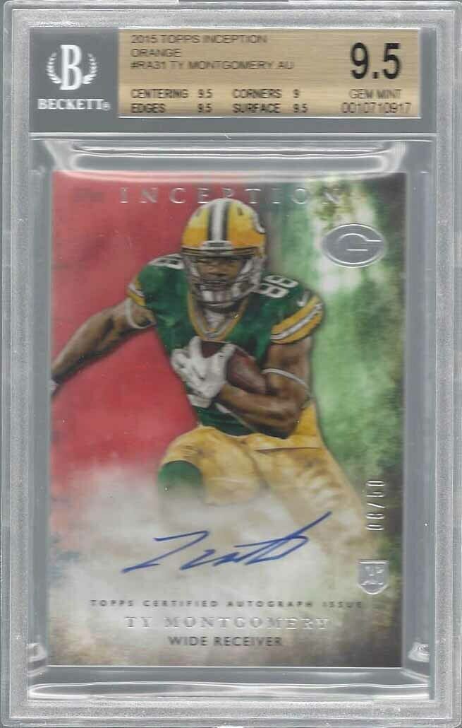 TY MONTGOMERY 2015 TOPPS INCEPTION ORANGE ON CARD AUTO RC /50 BGS 9.5 10 POP 1/1