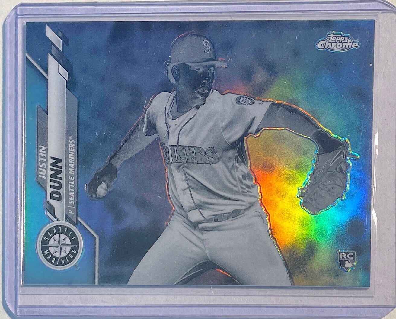 JUSTIN DUNN 2020 TOPPS CHROME NEGATIVE CHROME REFRACTOR ROOKIE RC #136