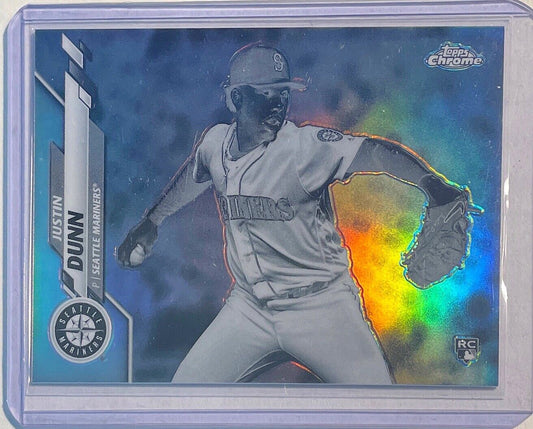 JUSTIN DUNN 2020 TOPPS CHROME NEGATIVE CHROME REFRACTOR ROOKIE RC #136