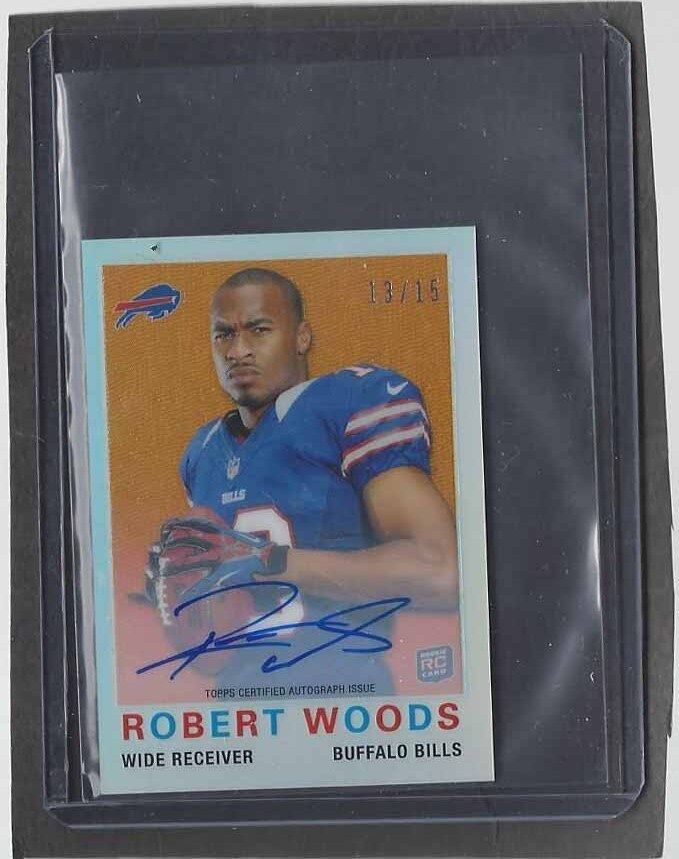 ROBERT WOODS 2013 TOPPS CHROME MINI REFRACTOR ON CARD ROOKIE AUTO RC #D 13/15