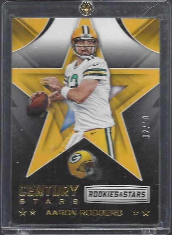 AARON RODGERS 2016 ROOKIES & STARS CENTURY STARS GOLD #D 2/10