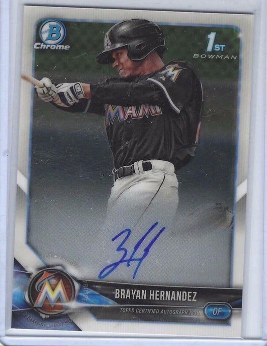 BRAYAN HERNANDEZ 2018 BOWMAN CHROME 1ST PROSPECT ON CARD AUTO #CPA-BHE