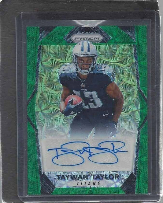 TAYWAN TAYLOR 2017 PANINI PRIZM GREEN SCOPE PRIZMS ROOKIE AUTO RC #D 62/99