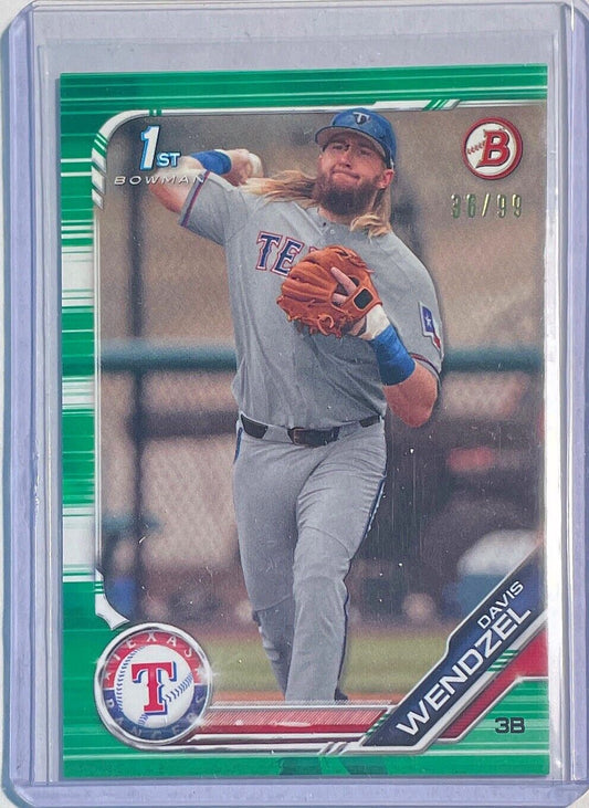 DAVIS WENDZEL 2019 BOWMAN 1ST PROSPECT GREEN #D 36/99