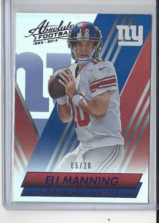 ELI MANNING 2015 ABSOLUTE SPECTRUM PURPLE HOLOFOIL #D 5/20