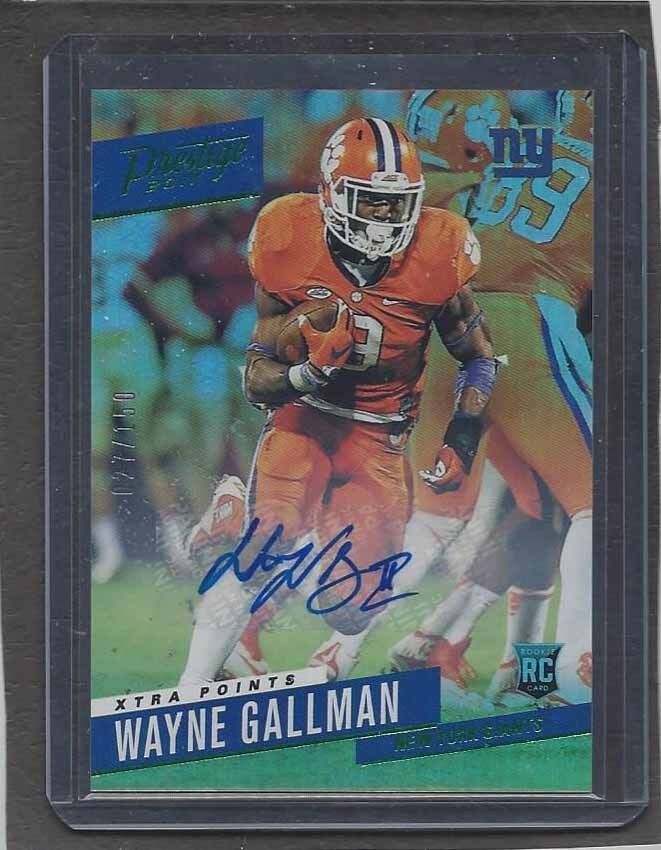 WAYNE GALLMAN 2017 PRESTIGE XTRA POINTS GREEN CLEMSON ROOKIE AUTO RC #D 27/150
