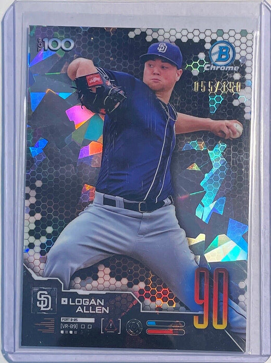 LOGAN ALLEN 2019 BOWMAN CHROME TOP 100 PROSPECT ATOMIC REFRACTOR #D 055/150