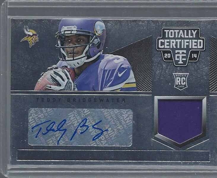TEDDY BRIDGEWATER 2014 TOTALLY CERTIFIED ROOKIE JERSEY AUTO RC #182
