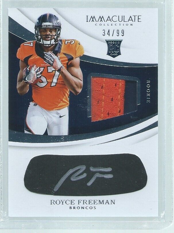 ROYCE FREEMAN 2018 PANINI IMMACULATE EYE BLACK 2 COLOR PATCH AUTO RC #D 34/99