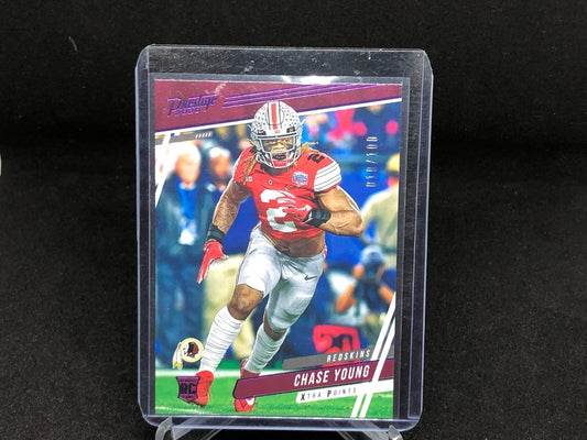 CHASE YOUNG 2020 PRESTIGE PURPLE ROOKIE RC #D 10/100