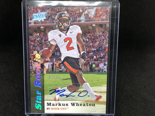 MARKUS WHEATON 2013 UPPER DECK STAR ROOKIE AUTO RC #’D 3/15