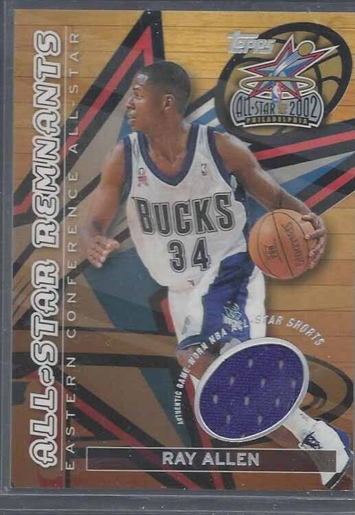 RAY ALLEN 2002 TOPPS ALL STAR REMNANTS GAME USED JERSEY SHORTS