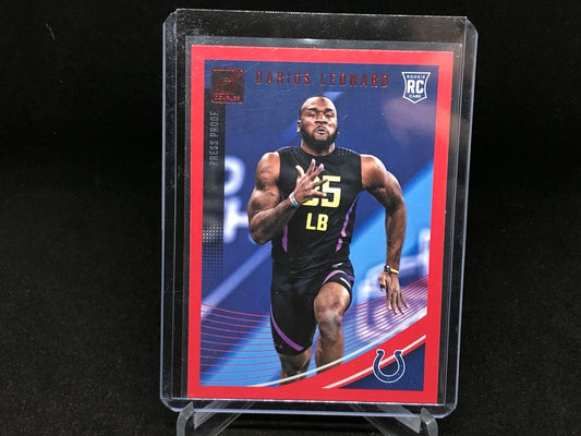 DARIUS LEONARD 2018 DONRUSS PRESS PROOF ROOKIE RED RC #365