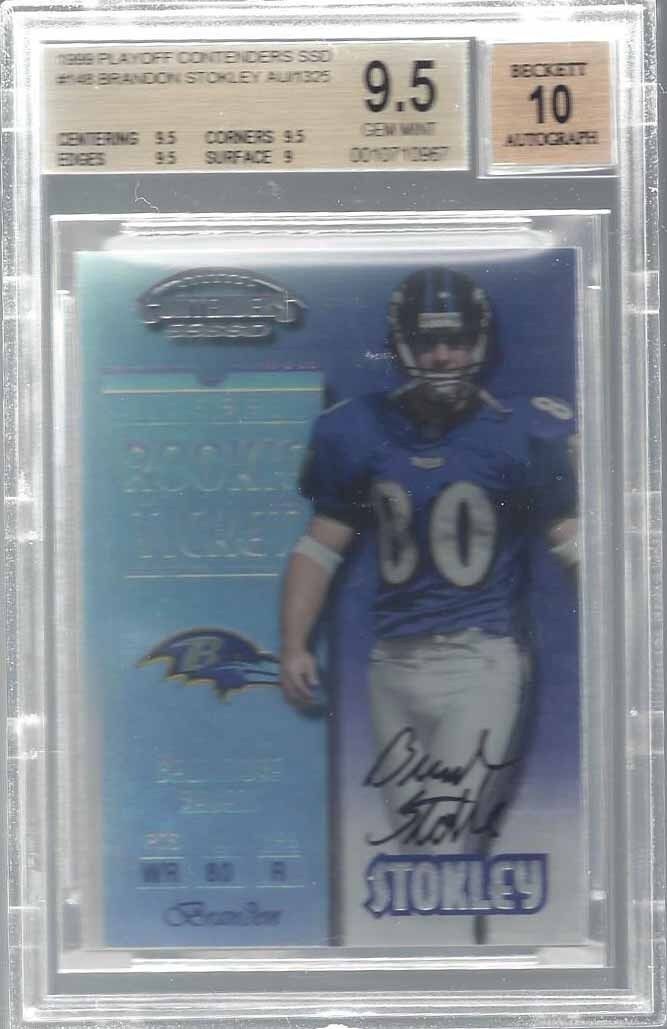 BRANDON STOKLEY 1999 PLAYOFF CONTENDERS SSD ON CARD AUTO RC BGS 9.5 10 POP 1/1