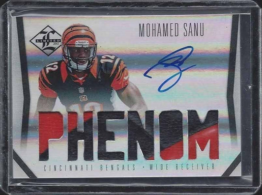 MOHAMED SANU 2012 LIMITED PHENOMS JUMBO 2 COLOR PATCH ON CARD AUTO RC #D 114/299
