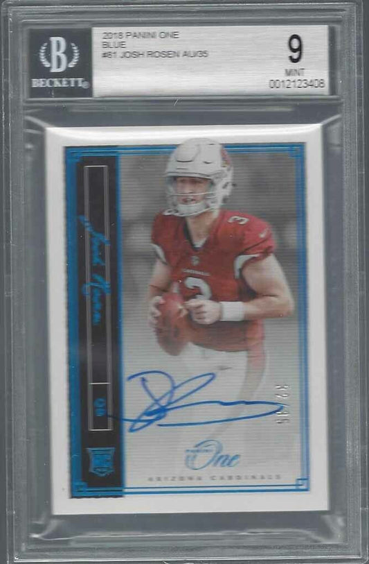 JOSH ROSEN 2018 PANINI ONE BLUE ROOKIE AUTO RC #D 32/35 BGS 9 w/ 10 AUTO MINT