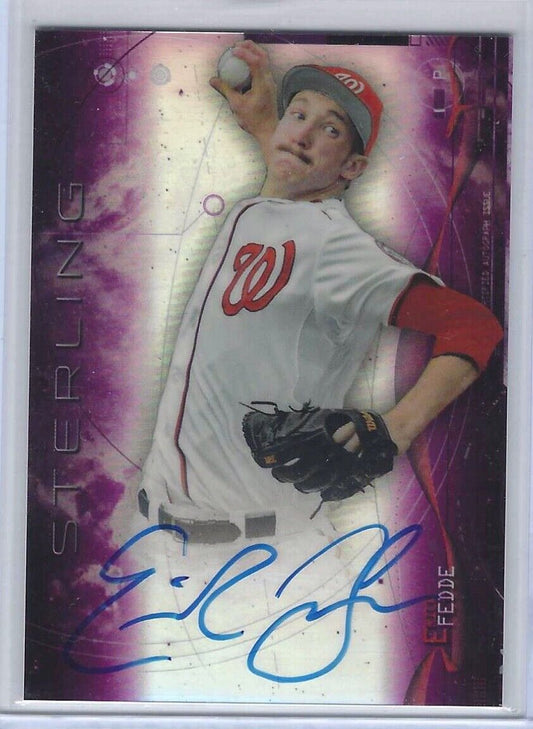 ERICK FEDDE 2014 BOWMAN STERLING RUBY REFRACTOR ON CARD AUTO #d 89/99