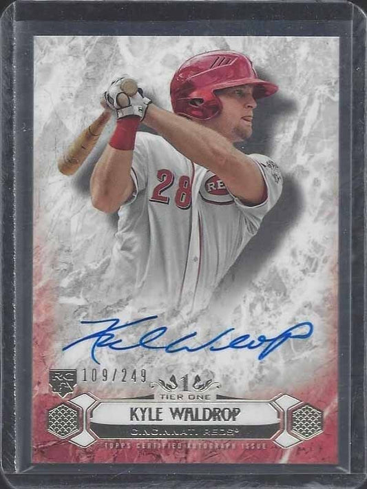 KYLE WALDROP 2016 TOPPS TIER ONE BREAKOUT REDS ON CARD ROOKIE AUTO RC #D 109/249